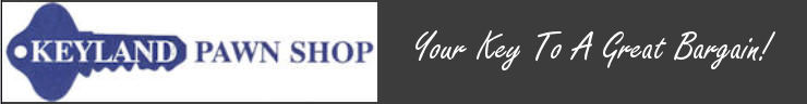 Keyland Pawn Shop logo - "Your Key To A Great Bargin"