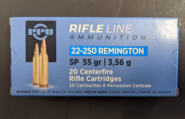 PPU Rifle Line 22-250 Remington 55GR SP