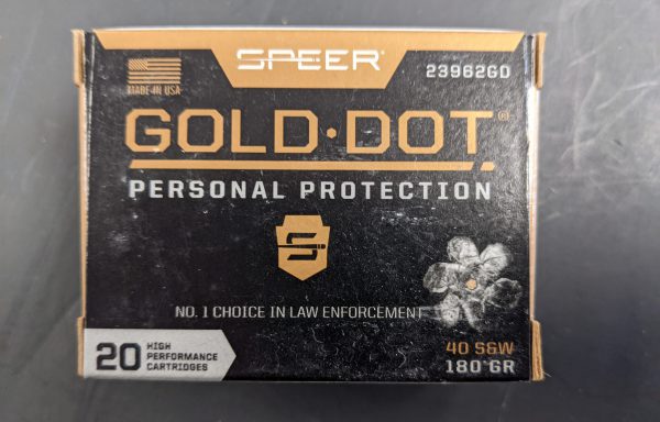 Speer Gold Dot 40 S&W 180GR JHP